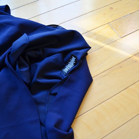 Alice + Olivia Silk Blend Kipp Layered Top Navy Blue Ruffle Dress Size 10 - Picture 10 of 13